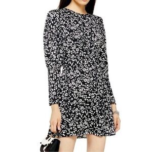 Top shop Austin Floral Long Sleeve Open Back Mini Dress